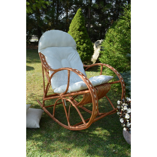 Scaun suspendat pentru grădină cu perne albe