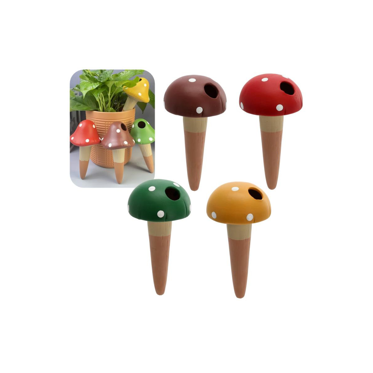 Dispenser de apă ceramic, 8,2 x 16,2 ciupercă otravă, amestec de culori