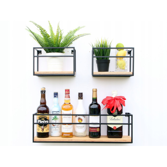 Raft metalic pentru vin și alcool, 60 cm