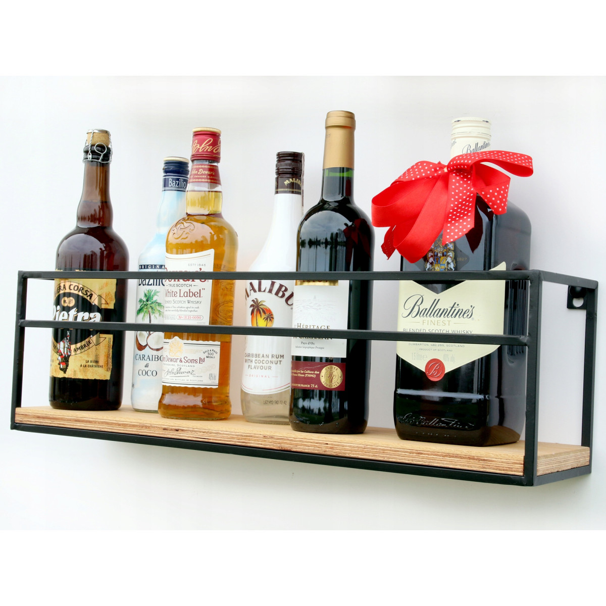 Raft metalic pentru vin și alcool, 60 cm