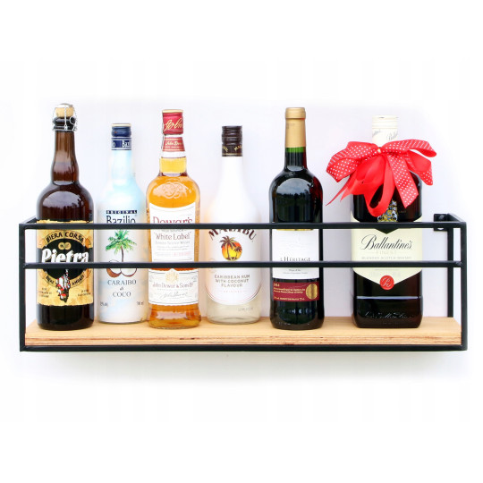 Raft metalic pentru vin și alcool, 60 cm