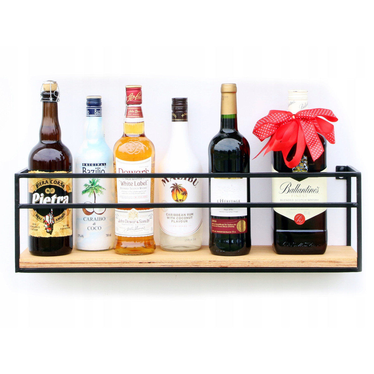 Raft metalic pentru vin și alcool, 60 cm