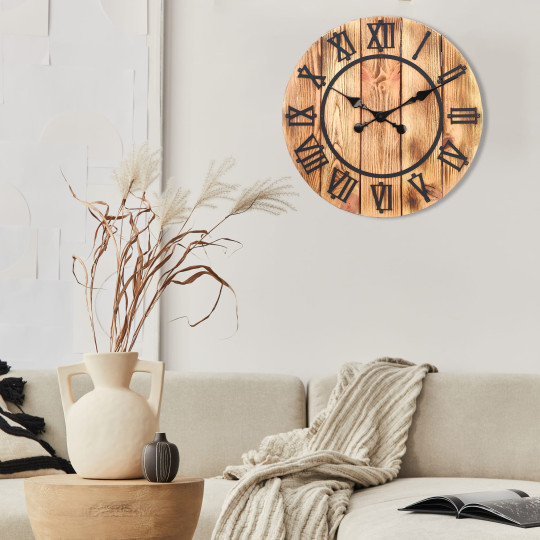 Ceasuri din lemn Roma - stil fermier 49 cm
