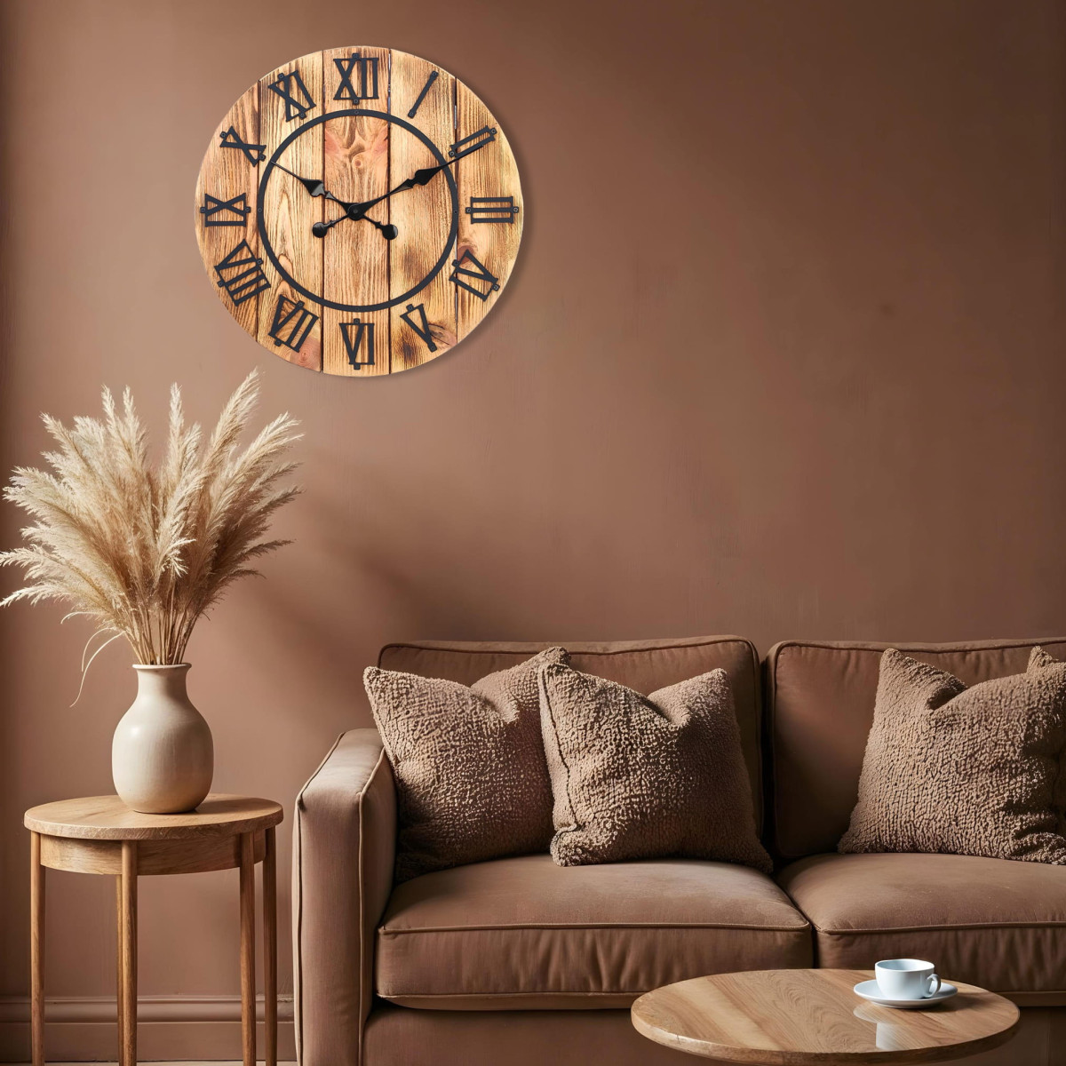 Ceasuri din lemn Roma - stil fermier 49 cm