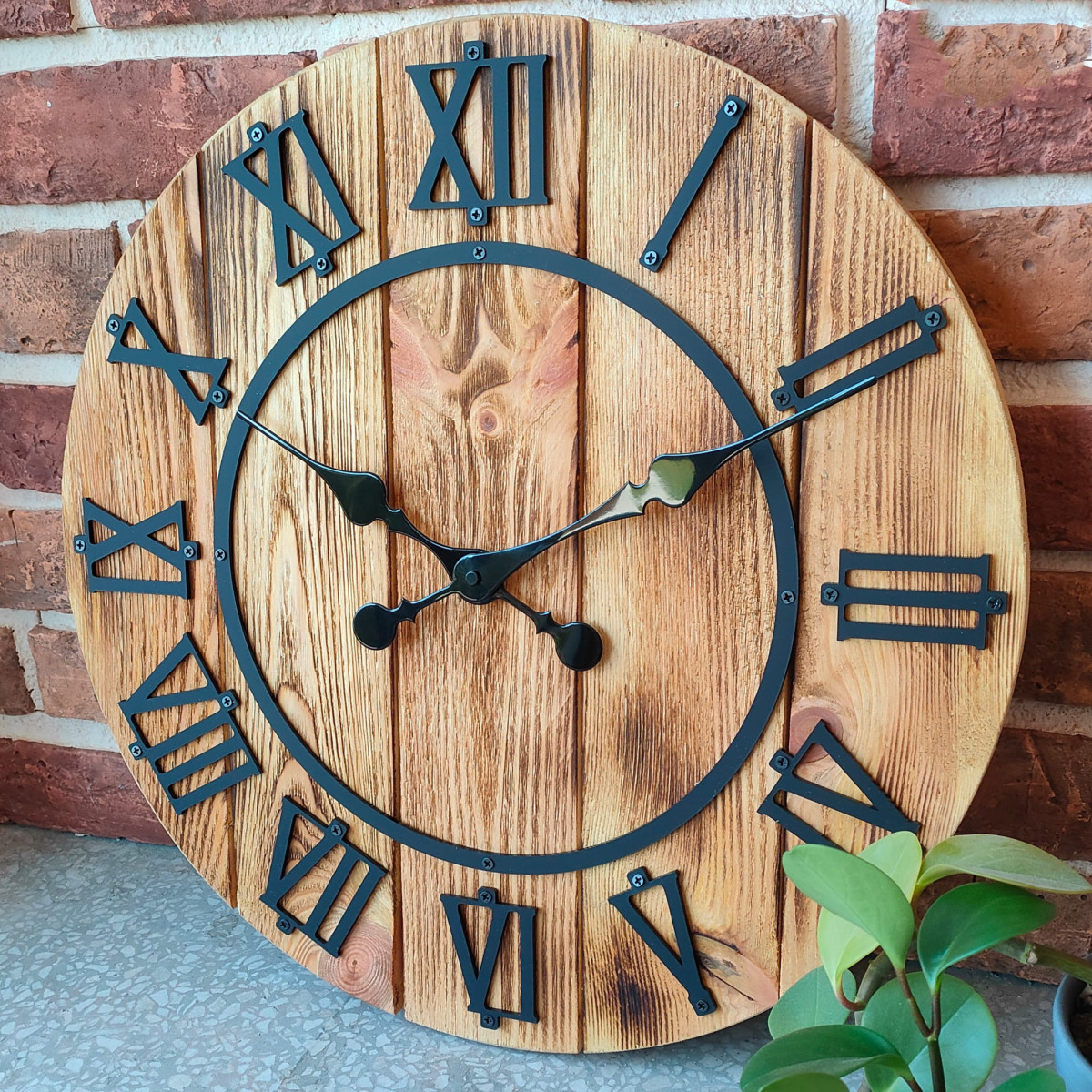 Ceasuri din lemn Roma - stil fermier 49 cm