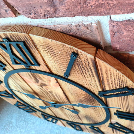 Ceasuri din lemn Roma - stil fermier 49 cm