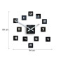 Ceasuri mari de perete cu design cubic, negre, 50cm