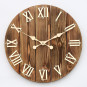 Ceas de perete din lemn, tăcut, cu diametrul de 49 cm