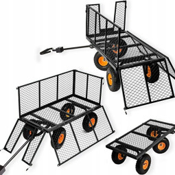 Vozuri de grădină de calitate în culoarea neagră 220L