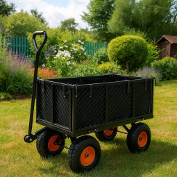 Vozuri de grădină de calitate în culoarea neagră 220L