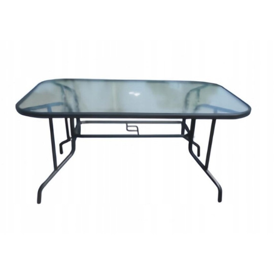 Masă de grădină mare cu sticlă 150x90CM, neagră