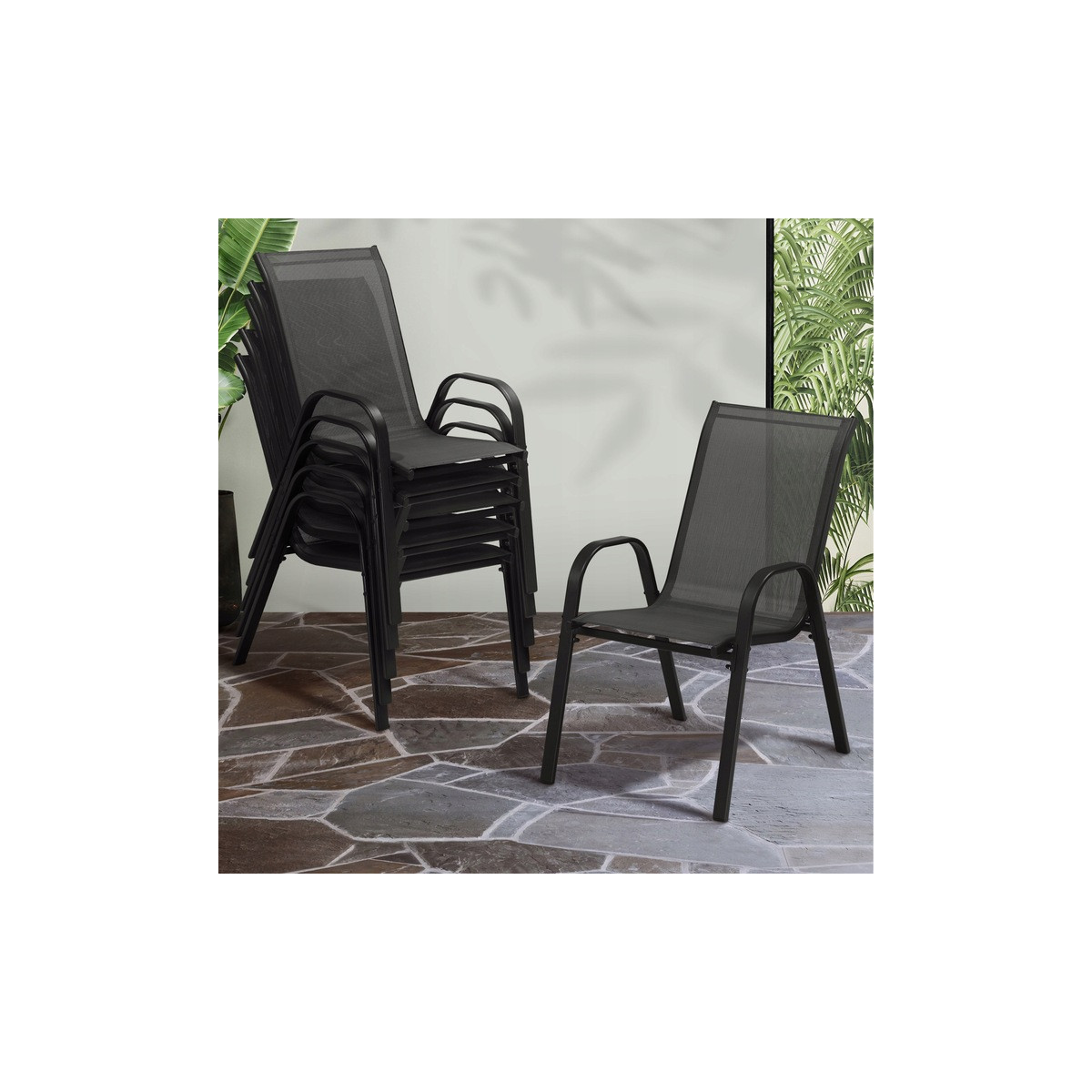 Set de 6 scaune moderne pentru grădină, terasă, balcon