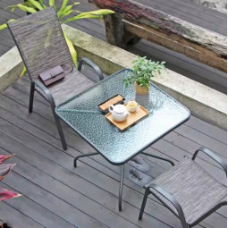 Mese de grădină pătrată pentru terasă cu sticlă 60x60