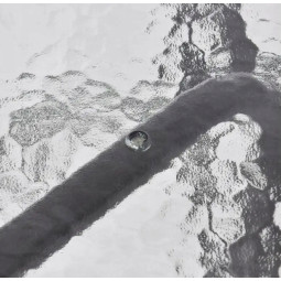 Masă de grădină pătrată pentru terasă cu sticlă 80x80 cu deschidere pentru umbrelă