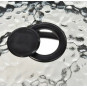 Masă de grădină pătrată pentru terasă cu sticlă 80x80 cu deschidere pentru umbrelă