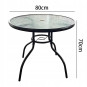 Meseu rotund pentru balcon, terasă, cu sticlă, diametru 80 cm