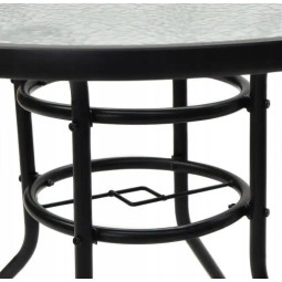 Meseu rotund pentru balcon, terasă, cu sticlă, diametru 80 cm