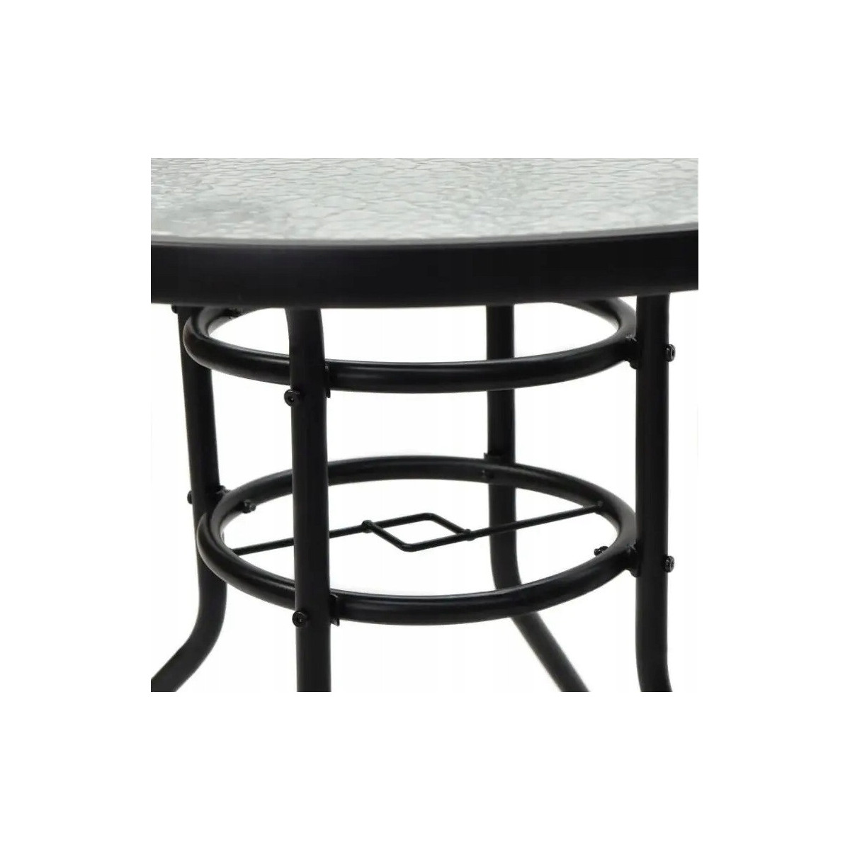 Meseu rotund pentru balcon, terasă, cu sticlă, diametru 80 cm