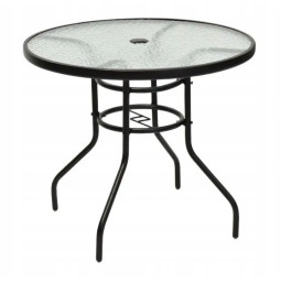 Meseu rotund pentru balcon, terasă, cu sticlă, diametru 80 cm