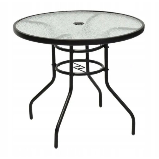 Meseu rotund pentru balcon, terasă, cu sticlă, diametru 80 cm