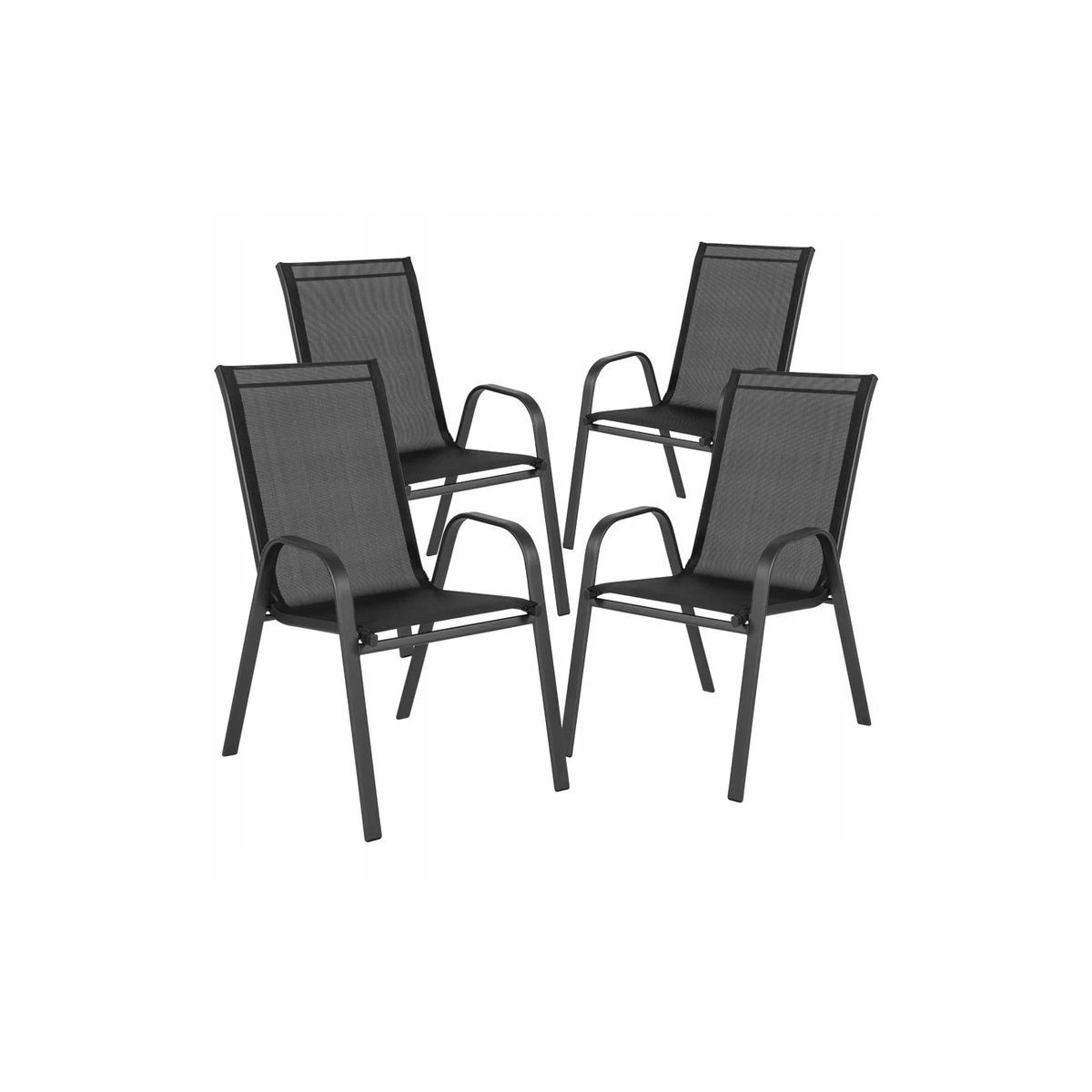 Set de masă de terasă cu diametrul de 80 cm și 4 scaune.