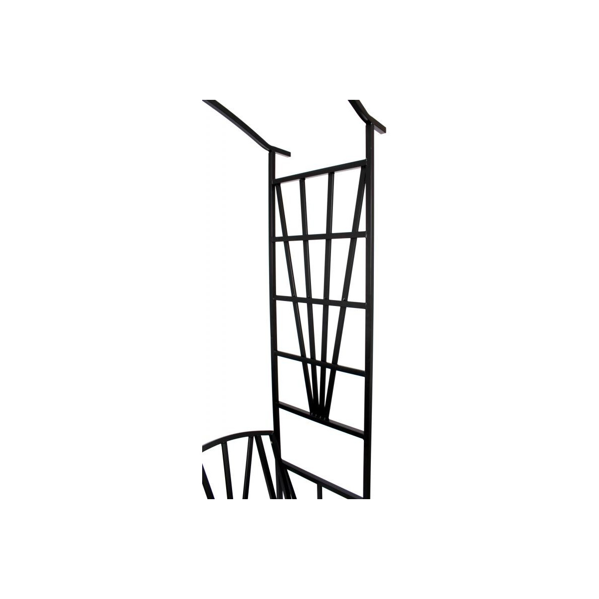 Pergolă de grădină cu bancă de culoare neagră 110x50x206 cm