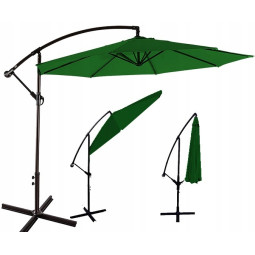 Umbrelă de grădină verde mare 300cm, cu 8 brațe