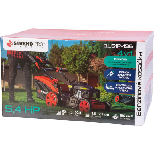 Mașina de tăiat iarba Sammer QL51P-196, pe benzină, 4,0 kW, lățime de lucru 51 cm, cu tracțiune, LONCIN