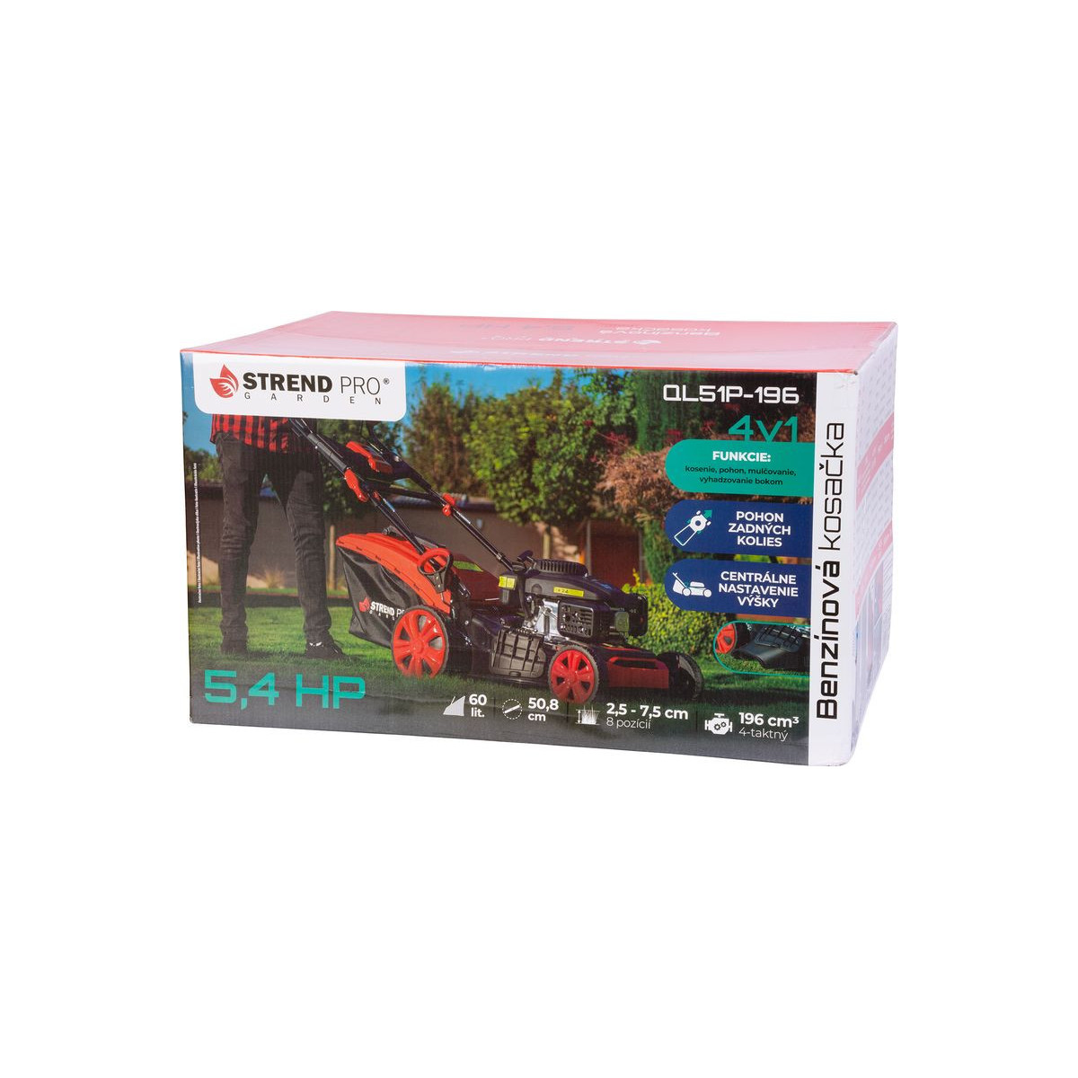 Mașina de tăiat iarba Sammer QL51P-196, pe benzină, 4,0 kW, lățime de lucru 51 cm, cu tracțiune, LONCIN