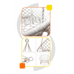 Cuib de berze suspendat de 70 cm în culoarea bej - fără pernă