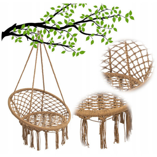 Cuib pentru stork 70cm suspendat în grădină, maro - fără perne