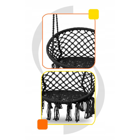 Cuib de berze suspendat negru 80cm - fără pernă