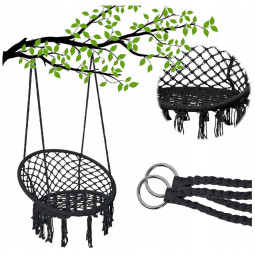 Cuib de berze suspendat negru 80cm - fără pernă