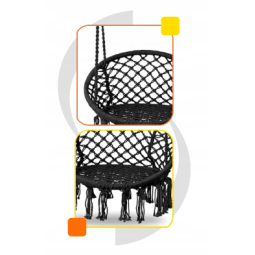 Cuib de berze suspendat negru 80cm - fără pernă