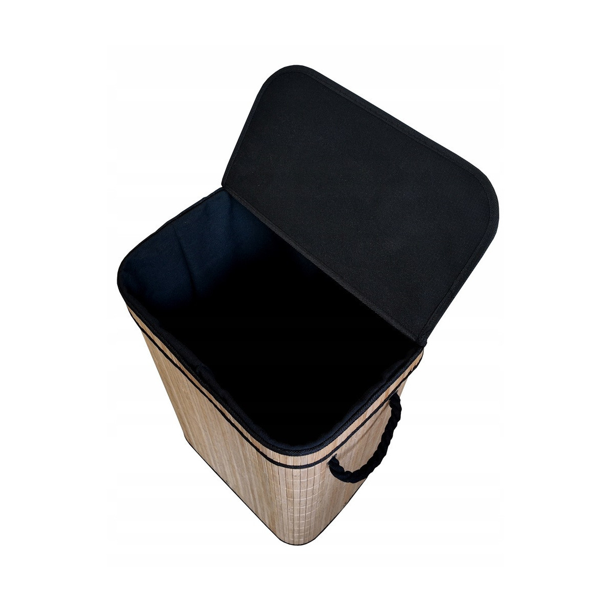 Coș de rufe din bambus cu capac deschis 72l, natur