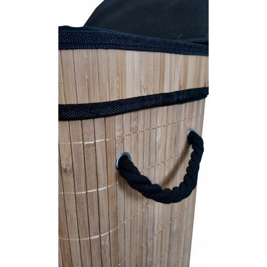 Coș de rufe din bambus cu capac deschis 72l, natur