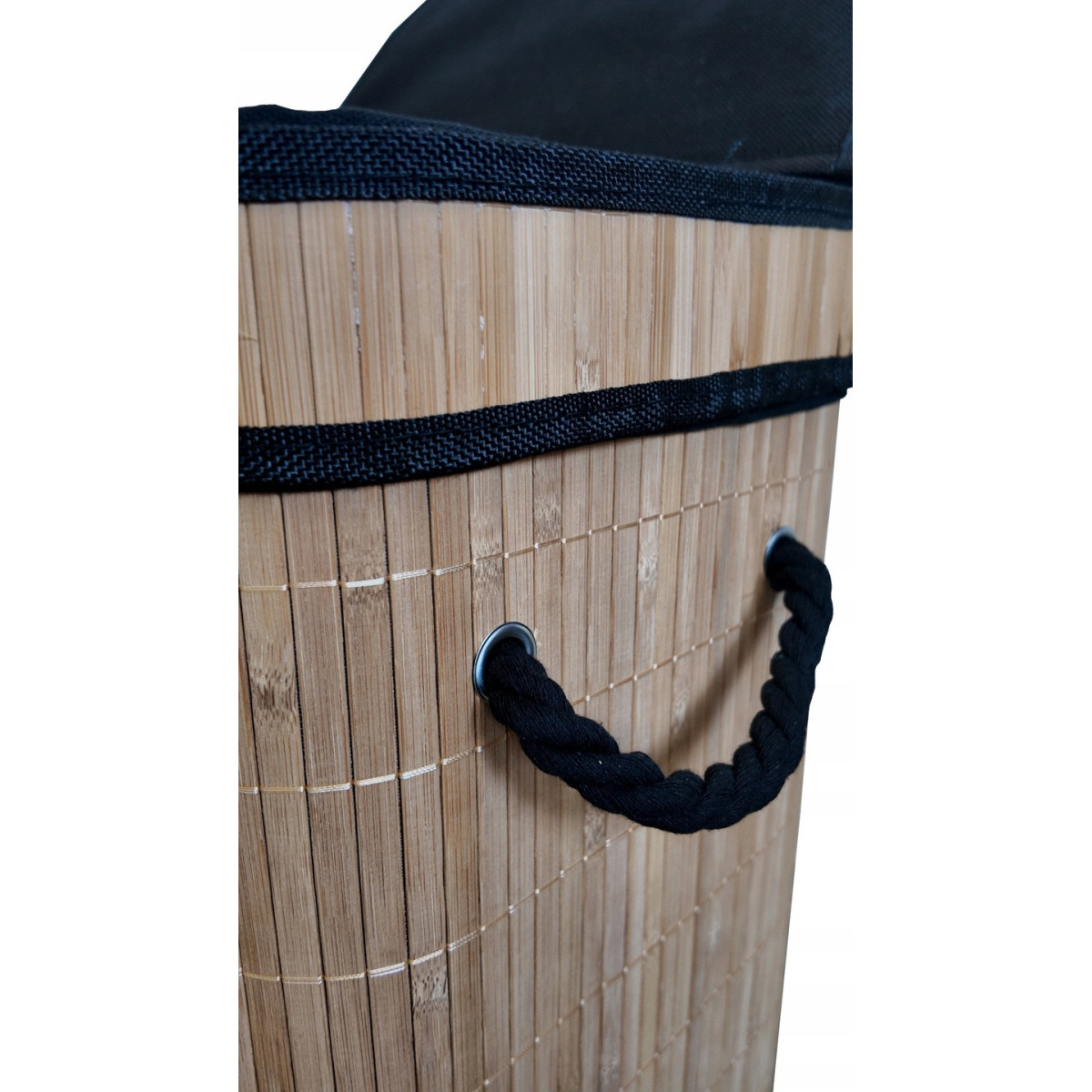 Coș de rufe din bambus cu capac deschis 72l, natur