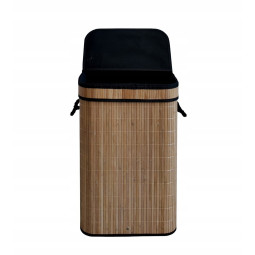 Coș de rufe din bambus cu capac deschis 72l, natur