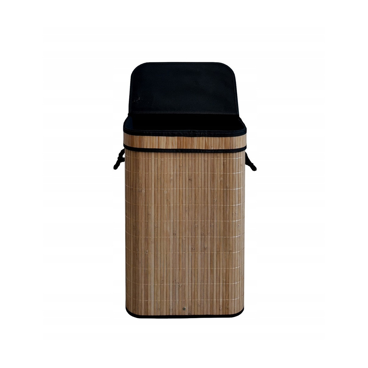 Coș de rufe din bambus cu capac deschis 72l, natur