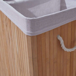 Coș de rufe din bambus cu capac 72l, natur