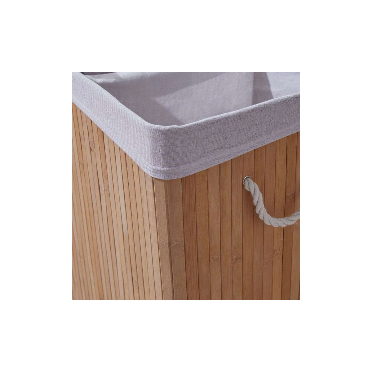 Coș de rufe din bambus cu capac 72l, natur