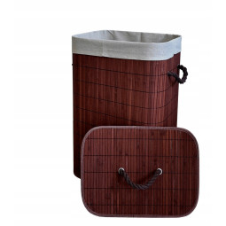 Coș pentru rufe, 72l, maro cu capac