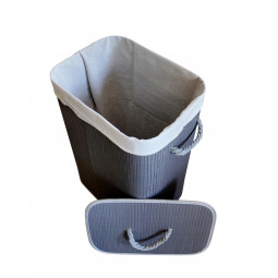 Coș gri pentru rufe cu capac 72l