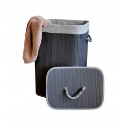 Coș gri pentru rufe cu capac 72l