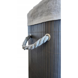 Coș gri pentru rufe cu capac 72l