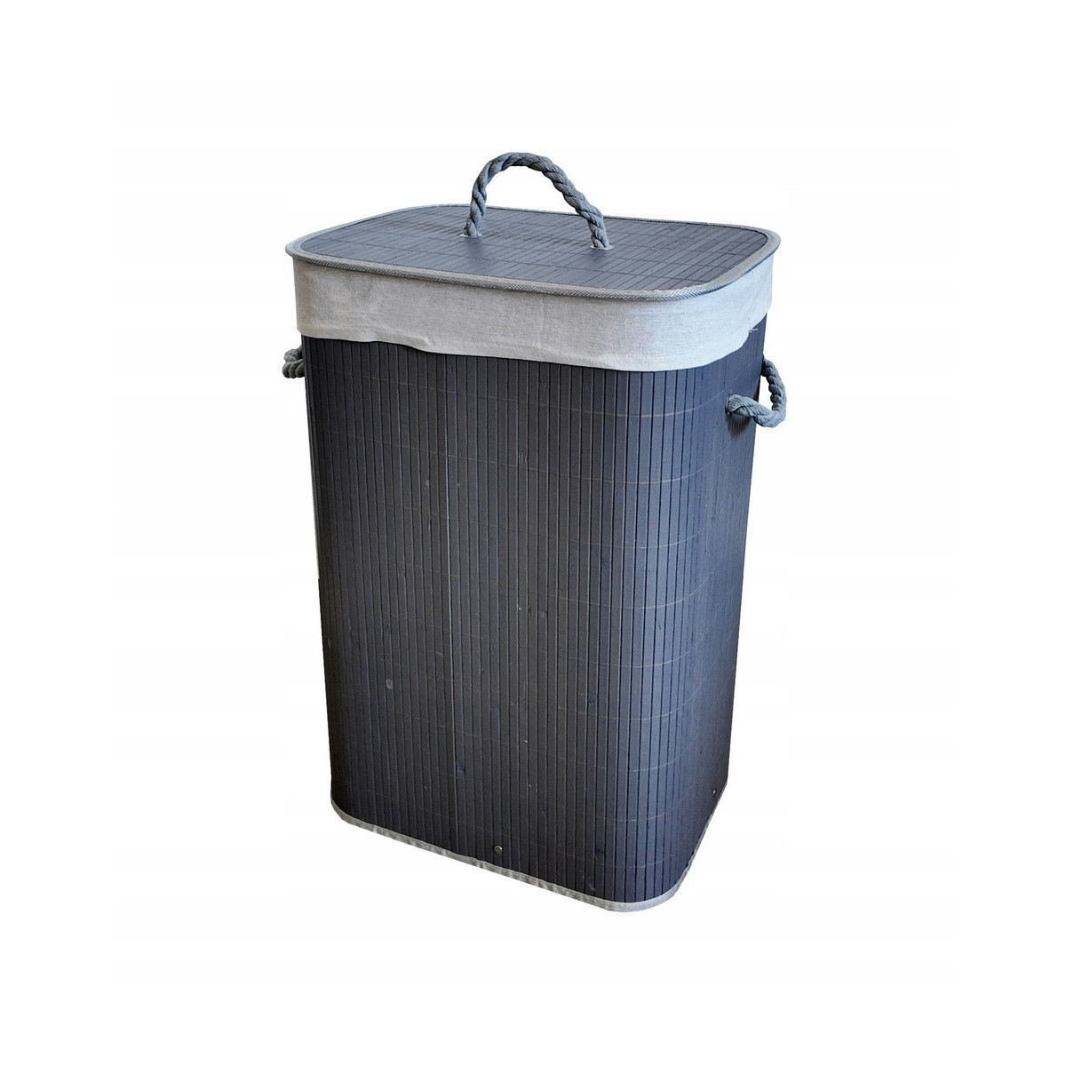 Coș gri pentru rufe cu capac 72l