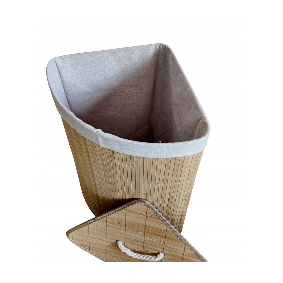 Coș de rufe colțar de 60l cu capac