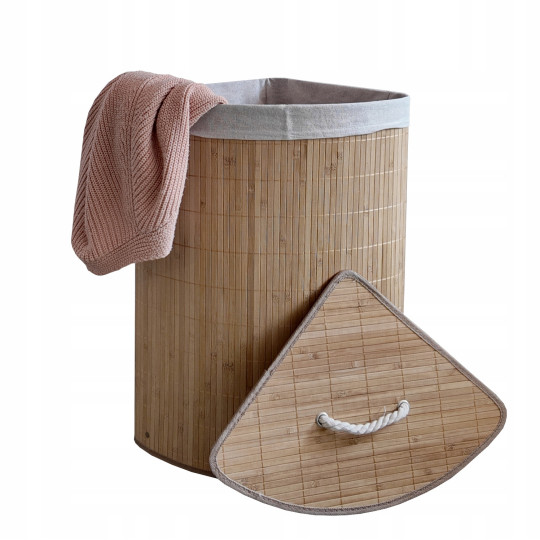 Coș de rufe colțar de 60l cu capac