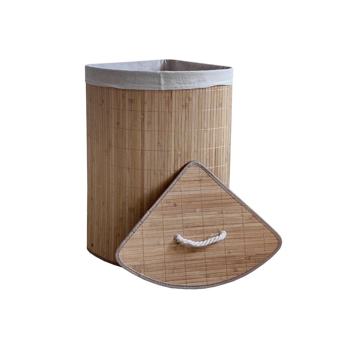 Coș de rufe colțar de 60l cu capac