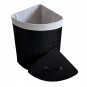 Coș de rufe colțar negru, 60l cu capac și mânere